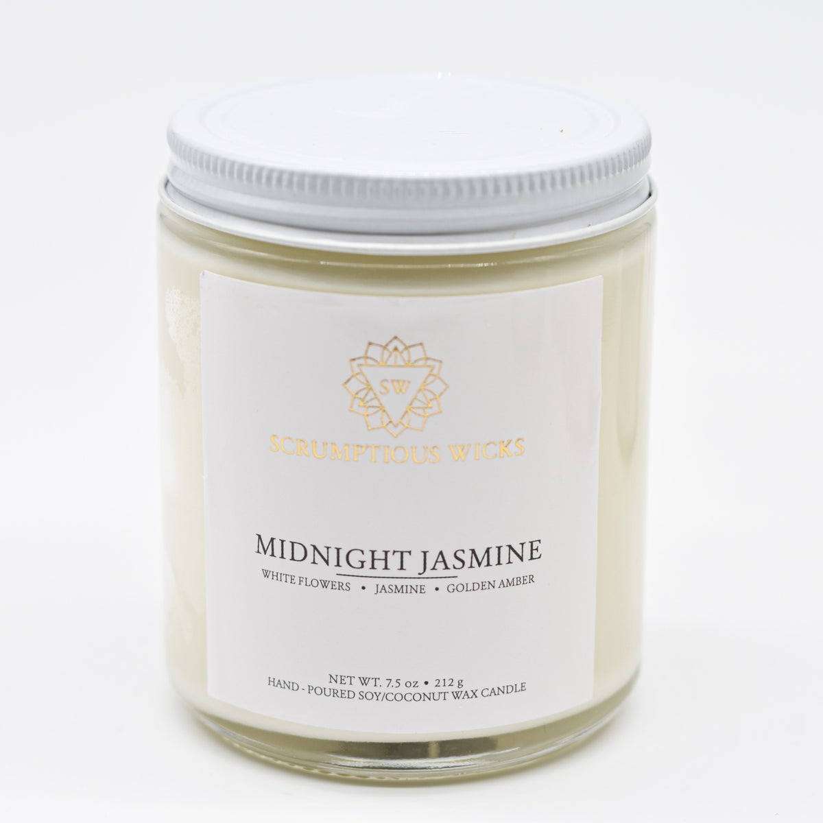 Midnight Jasmine Hand-Poured Soy/Coconut Wax Candle Jar