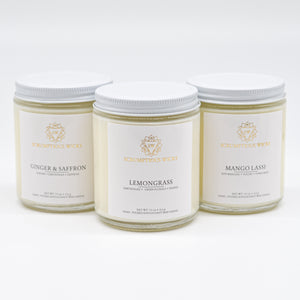 Kitchen Candle Bundle: Ginger & Saffron, Lemongrass, and Mango Lassi