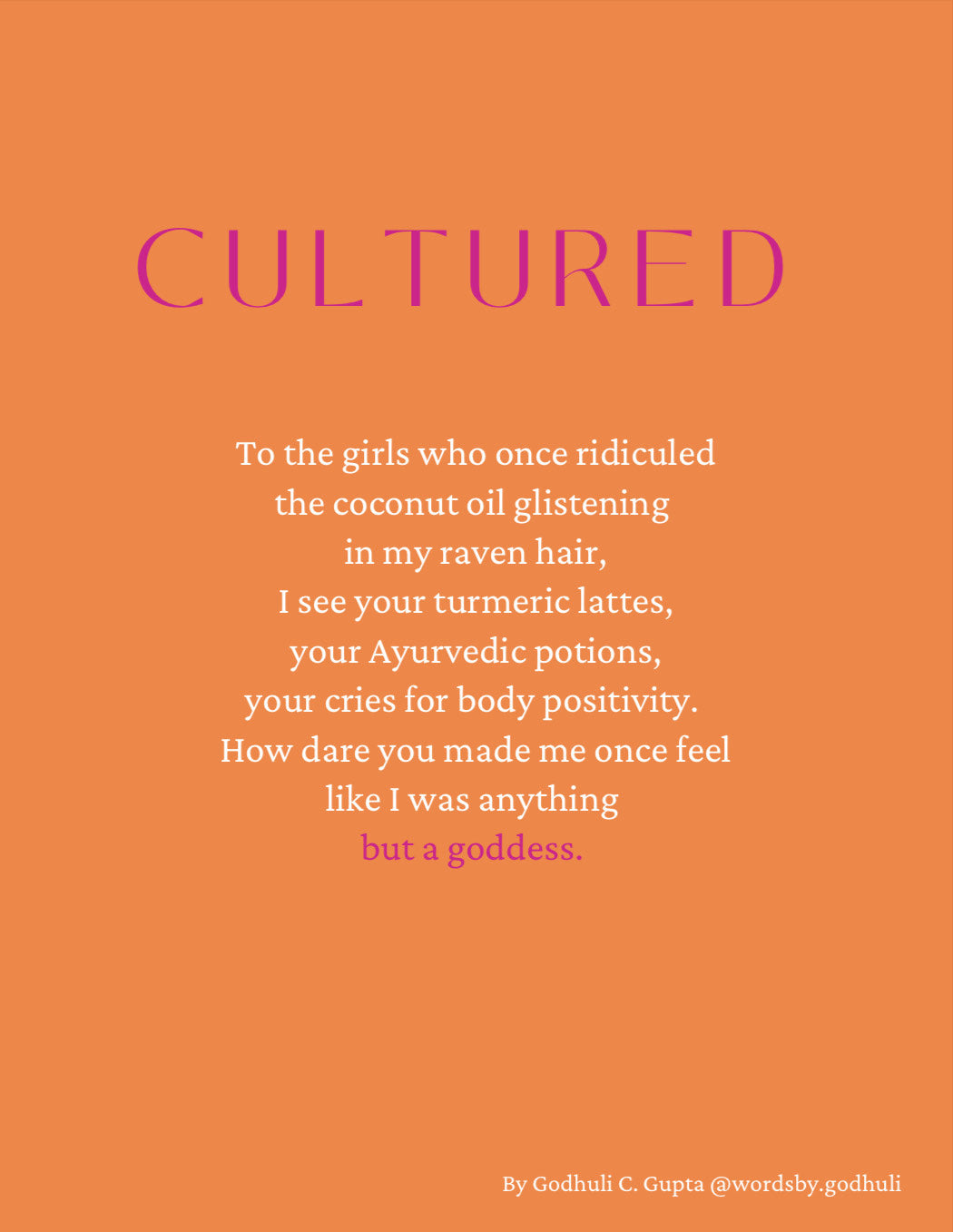 "Cultured" Greeting Card by Godhuli C. Gupta @wordsby.godhuli
