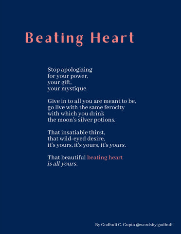 "Beating Heart" Greeting Card by Godhuli C. Gupta @wordsby.godhuli